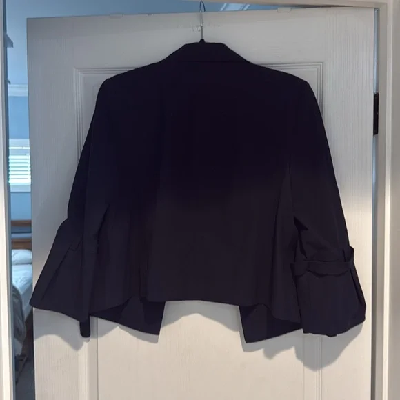 The Limited Women's Navy Double-Breasted 3/4” Trumpet Sleeve Blazer - Picture 3 of 4
